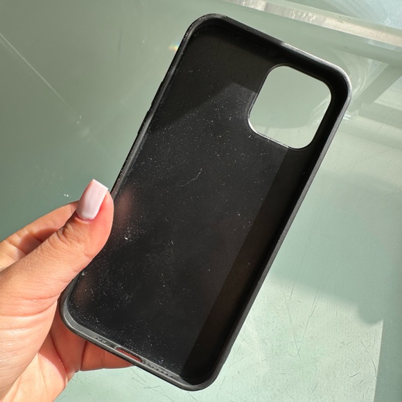 black faux snakeskin leather iPhone 12 Pro case - Picture 3 of 5